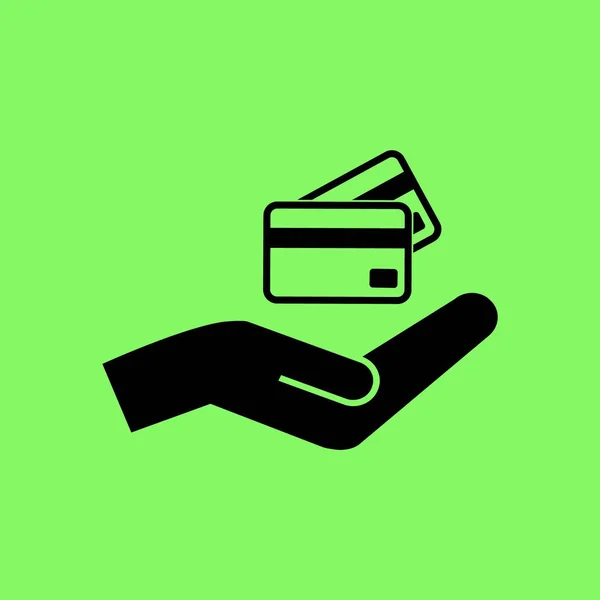 Πιστωτική Κάρτα Κρατώντας Πράσινο Φόντο — Διανυσματικό Αρχείο