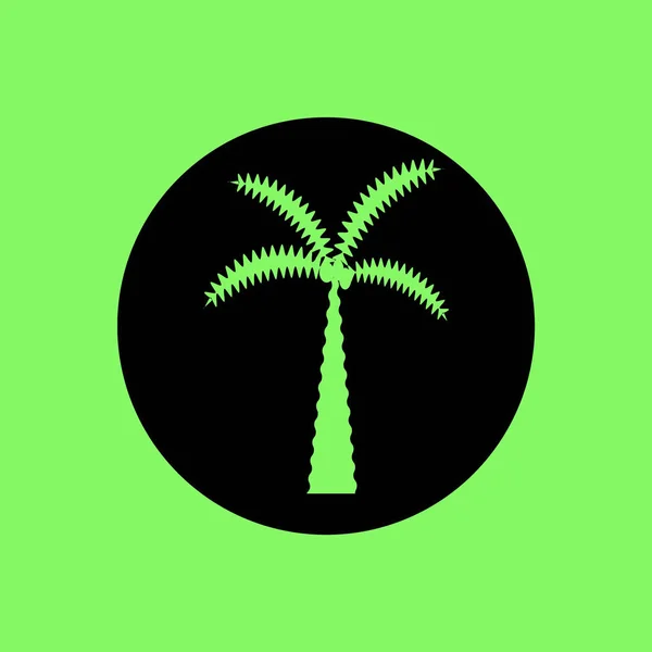 Symbol Stromu Palm Vektorové Ilustrace Zeleném Pozadí — Stockový vektor