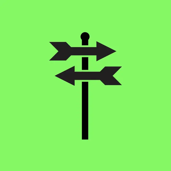 Icône Signalisation Sur Fond Vert — Image vectorielle