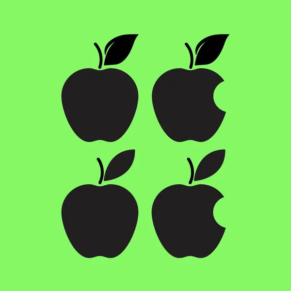 Äpfel Icons Set Vektorillustration — Stockvektor