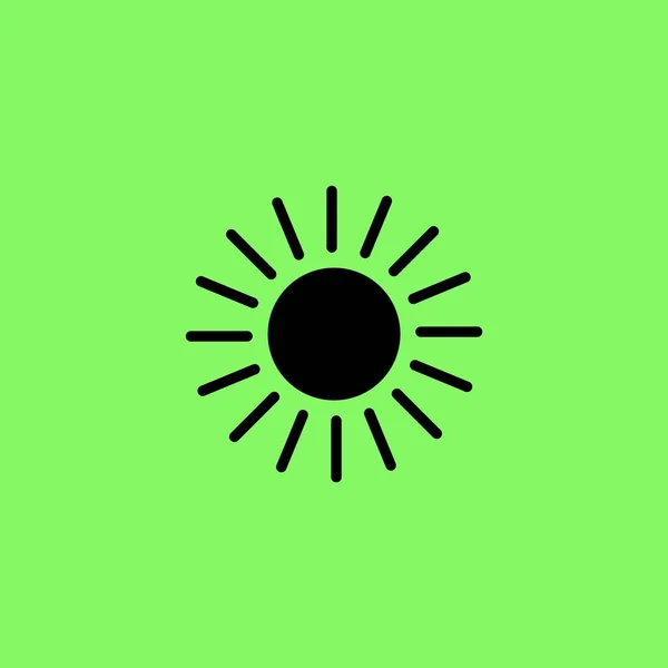Icono Del Sol Ilustración Del Vector Del Sol Fondo Verde — Vector de stock