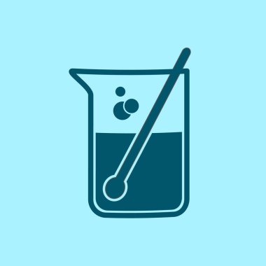 Tüp vektör simgesi mavi zemin üzerine