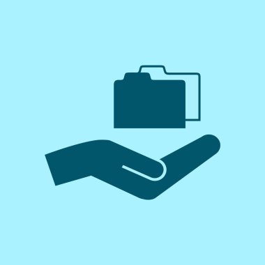 Klasör simgesi mavi zemin üzerine