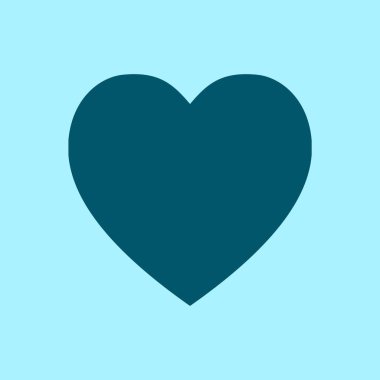 kalp simgesi sevgi işareti mavi zemin üzerine