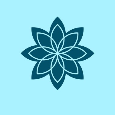 çiçek vektör simgesi mavi zemin üzerine