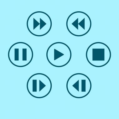 üzerinde mavi arka plan ayarlamak simgeleri Media player denetimi düğmeleri
