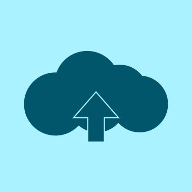 Bulut indir vektör simgesi mavi zemin üzerine