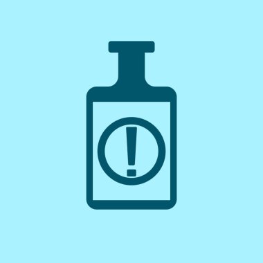 Mavi arka plan üzerinde izole kimya tüp