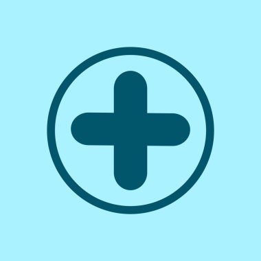 artı simgesi mavi zemin üzerine