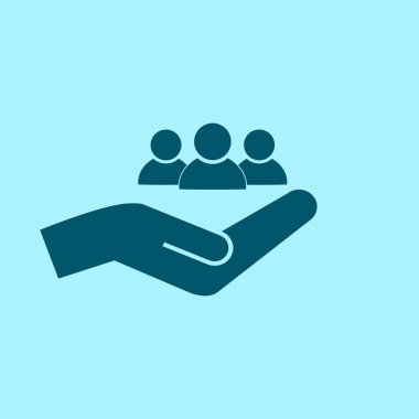 İş adamları simgesi. ekip çalışması vektör çizim mavi zemin üzerine