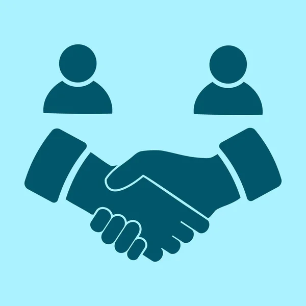 Handshake Vector Icon Blue Background — Stock Vector