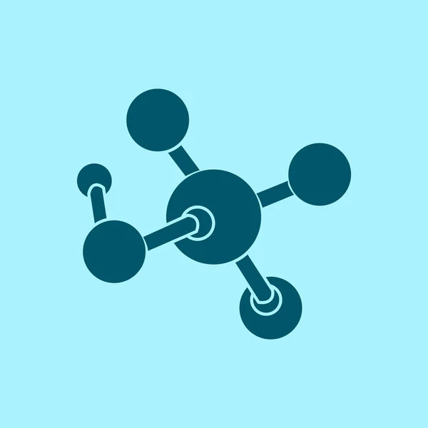 Molekula Vektor Ikon Kék Háttér — Stock Vector