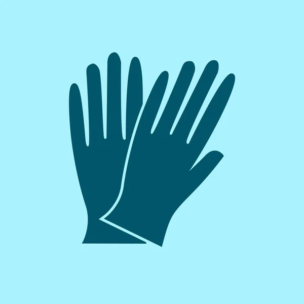 Work Gloves Vector Icon Blue Background — Stock Vector