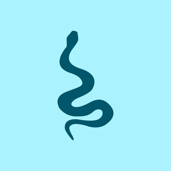 Snake Vector Icon Blue Background — Stock Vector