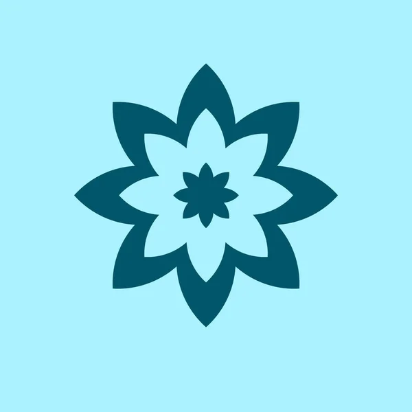 Vektorové Ikony Květin Modrém Pozadí — Stockový vektor