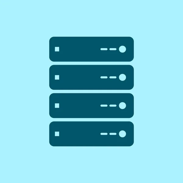 Computer Server Symbol Vektorabbildung Auf Blauem Hintergrund — Stockvektor