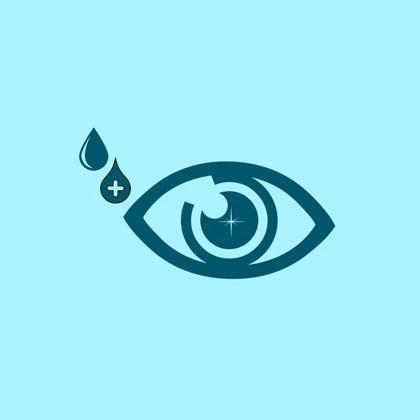 Vector Eye Ikon Kék Háttér — Stock Vector