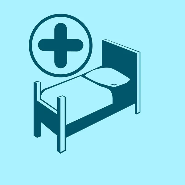 Νοσοκομειακό Κρεβάτι Μπλε Φόντο — Διανυσματικό Αρχείο