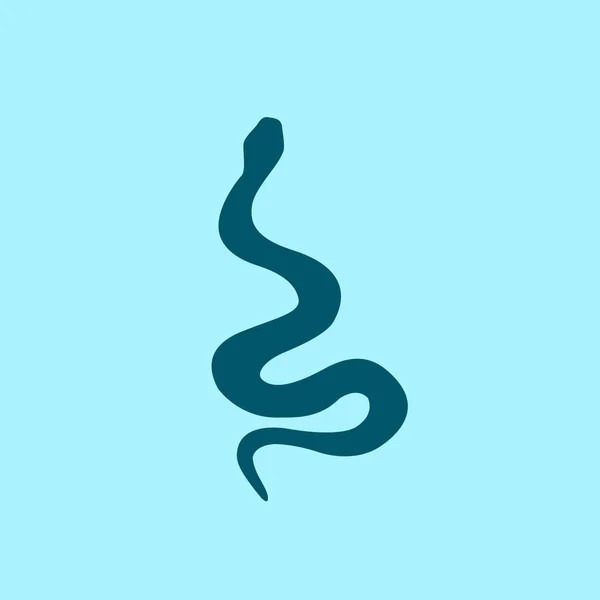 Snake Vector Icon Blue Background — Stock Vector