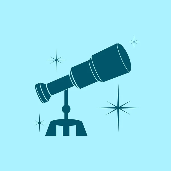 Telescope Icon Blue Background — Stock Vector