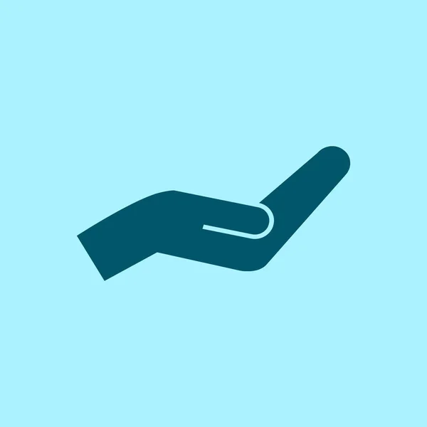Ícone Vetor Mão Fundo Azul —  Vetores de Stock