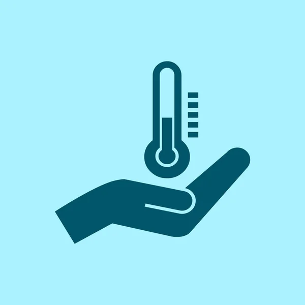 Termometre Vektör Simgesi Mavi Zemin Üzerine — Stok Vektör