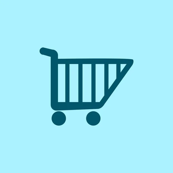 Vector Icono Del Carrito Compras Sobre Fondo Azul — Archivo Imágenes Vectoriales