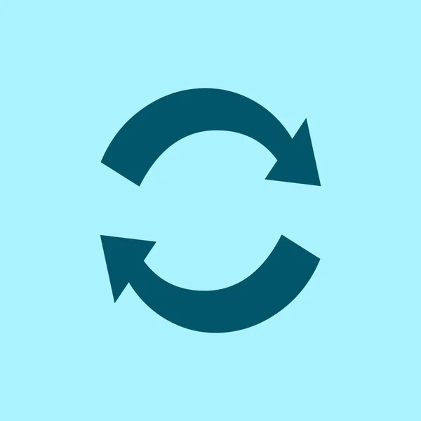 Icône Plate Cyclique Sur Fond Bleu — Image vectorielle