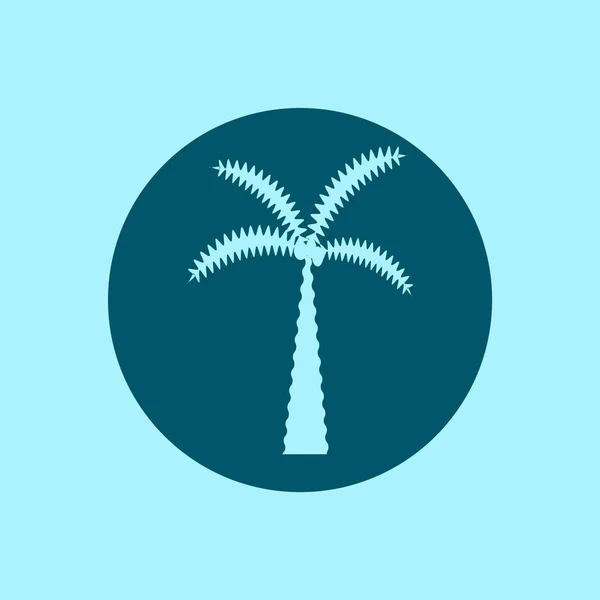 Tree Icon Palm Vector Illustration Blue Background — Stock Vector