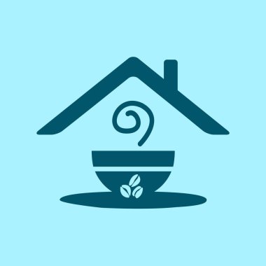 Kahve Kupası vektör simgesi mavi zemin üzerine