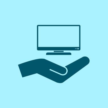 TV vektör simgesi mavi zemin üzerine