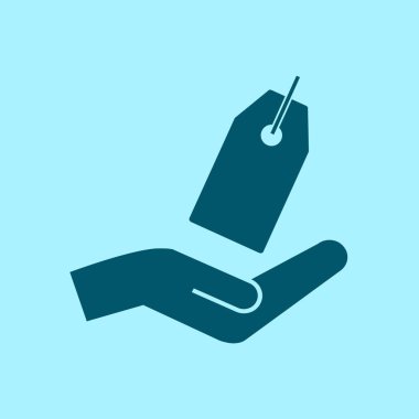 Fiyat simge vektör simgesi mavi zemin üzerine