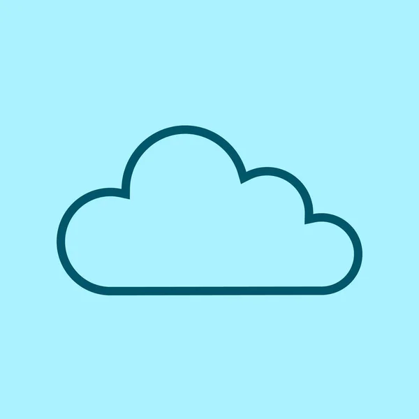 Icono Vector Nube Sobre Fondo Azul — Vector de stock