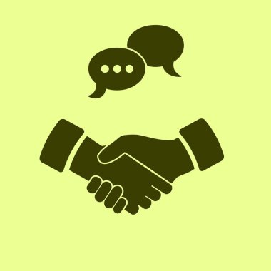 Toplantı simgesi, el sıkışma vektör çizim