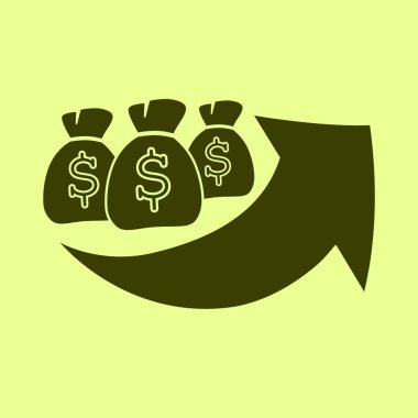 grafik vektör simgesi arka plan üzerinde yetiştirilen paran