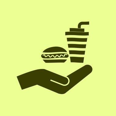 Sosisli ve içki vektör simgesi