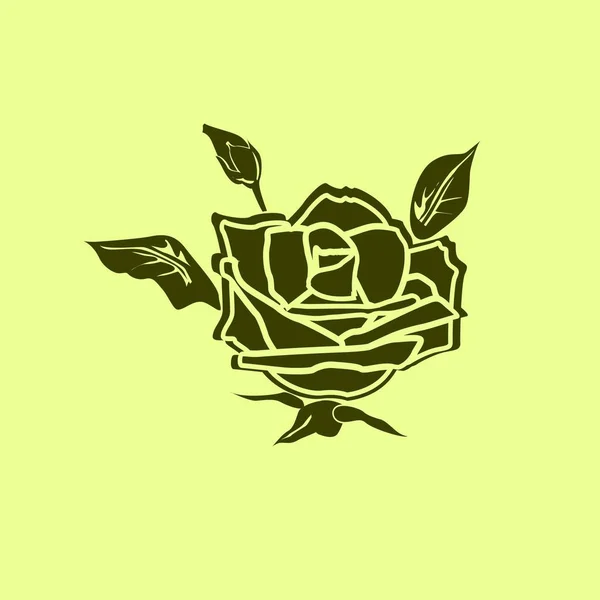 Rosa icono plano — Archivo Imágenes Vectoriales