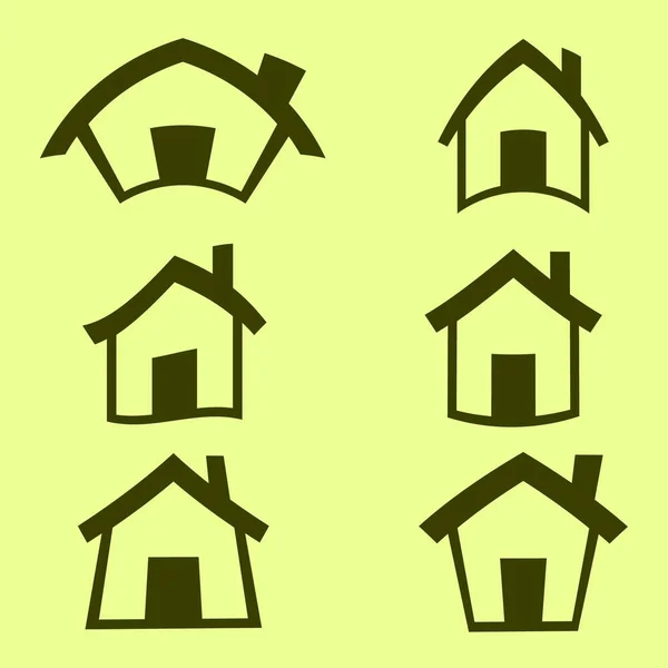 Pictogrammen van de huizen, huis — Stockvector