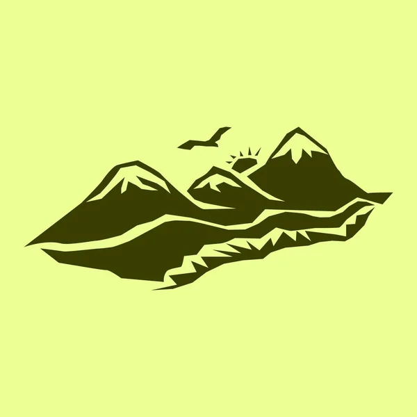 Mountains Vector Icon Illustration — Stock Vector