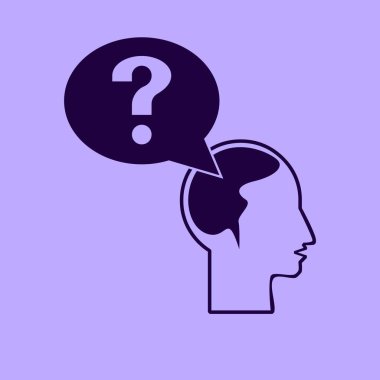 Soru işareti ve adam vektör çizim arka plan üzerinde