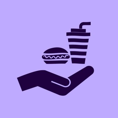 Sosisli ve içki vektör simgesi