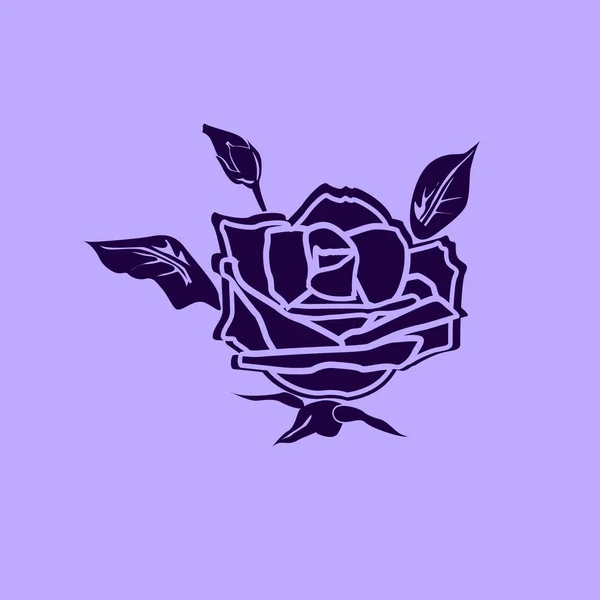 Rosa ícone plana — Vetor de Stock