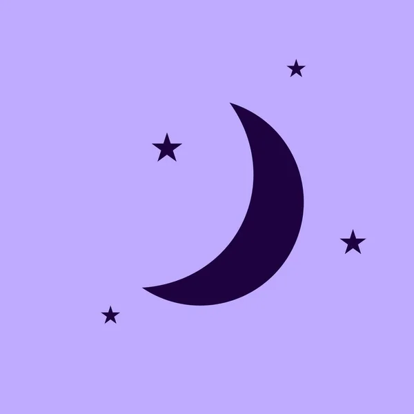 Moon Stars Vector Icon Illustration — Stock Vector