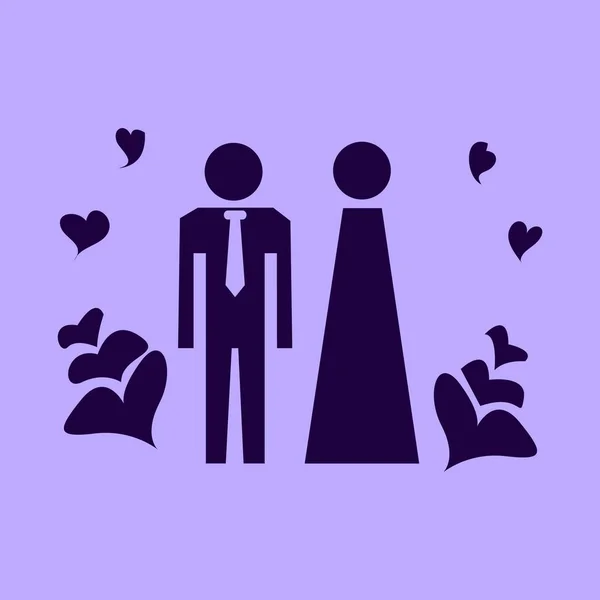 Vektor Symbol Mit Mann Und Frau — Stockvektor