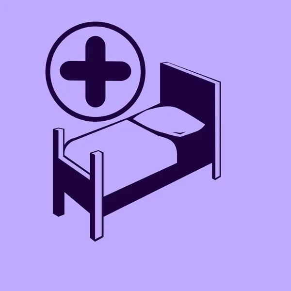 Νοσοκομείο Κρεβάτι Εικονογράφηση Διάνυσμα — Διανυσματικό Αρχείο