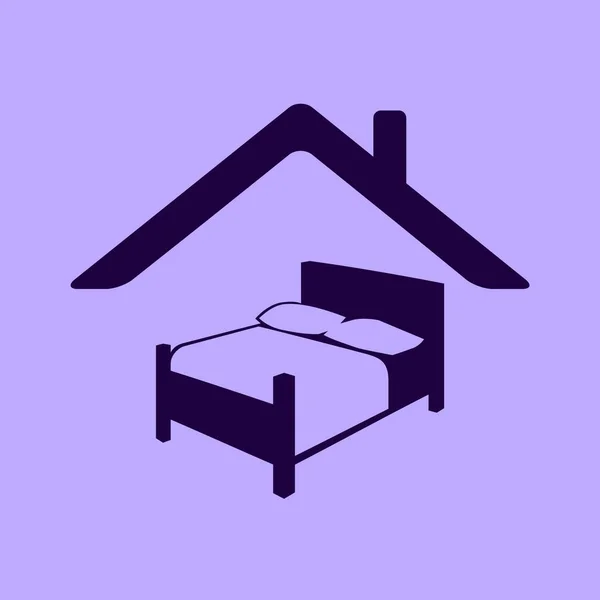 Bett Vektor Symbol Auf Dem Hintergrund — Stockvektor
