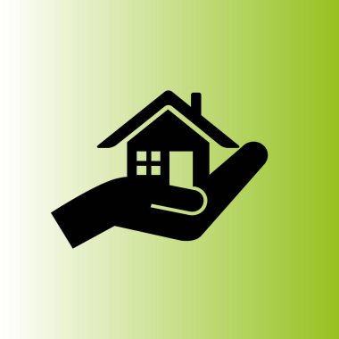 evin arka plan üzerinde el simgesine