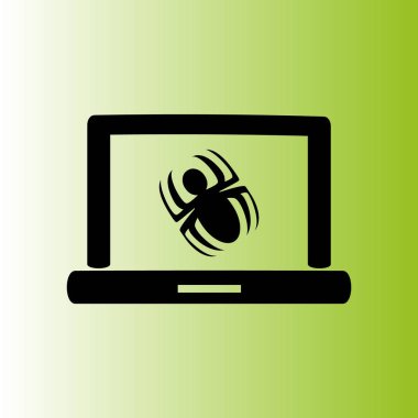 Dizüstü bilgisayar malware vektör çizim tarafından enfekte