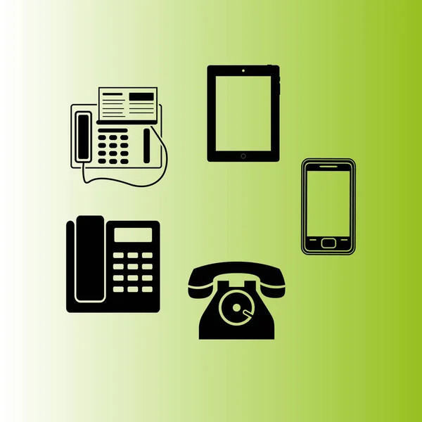 Vector Telefoontoestellen Geïsoleerd — Stockvector