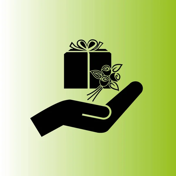 gift and hand vector icon